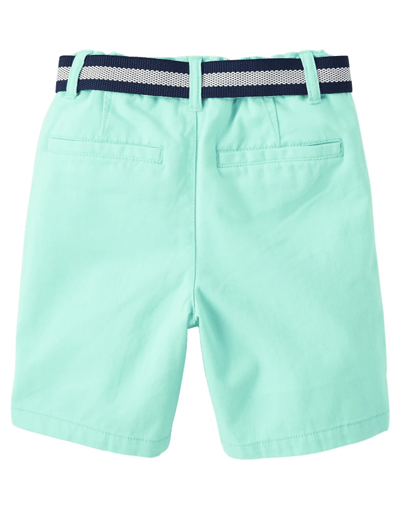 Short chino en coton ceinturé Garçon
