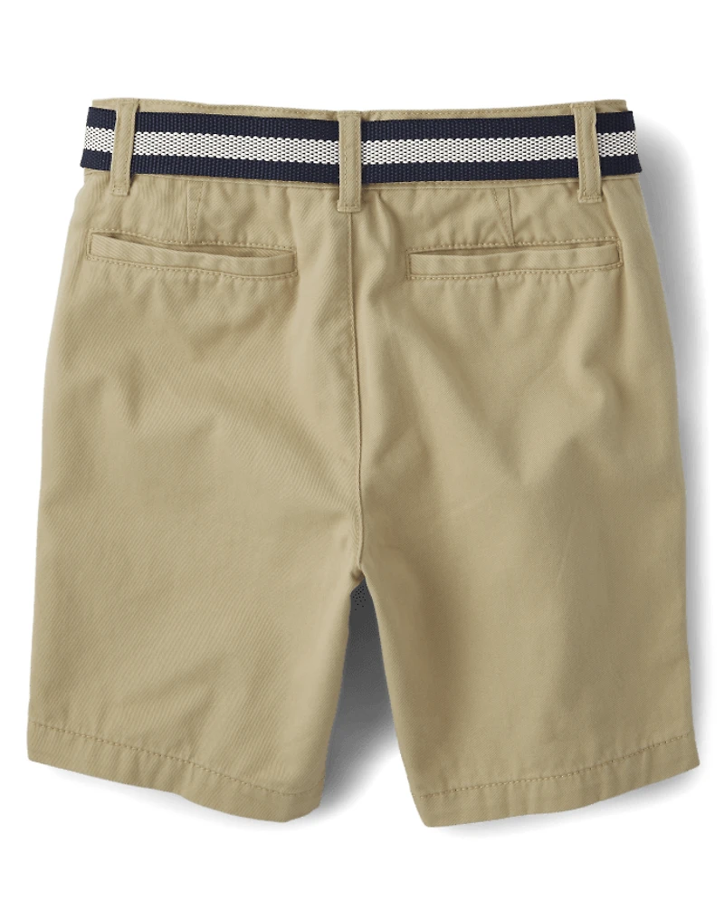 Boys Belted Chino Shorts