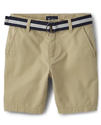 Short chino à ceinture pour garçon
