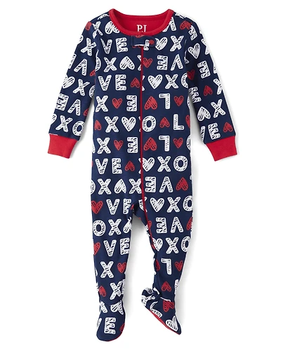 Pyjama une pièce en coton à coupe ajustée pour bébé et tout-petit, assorti la famille