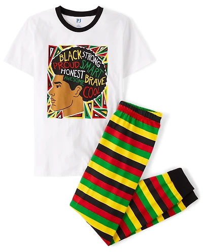 Mens Matching Family Black History Cotton Pajamas
