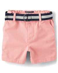 Baby And Toddler Boys Belted Chino Shorts