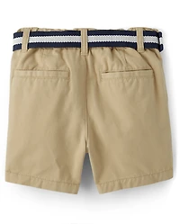 Baby And Toddler Boys Belted Chino Shorts