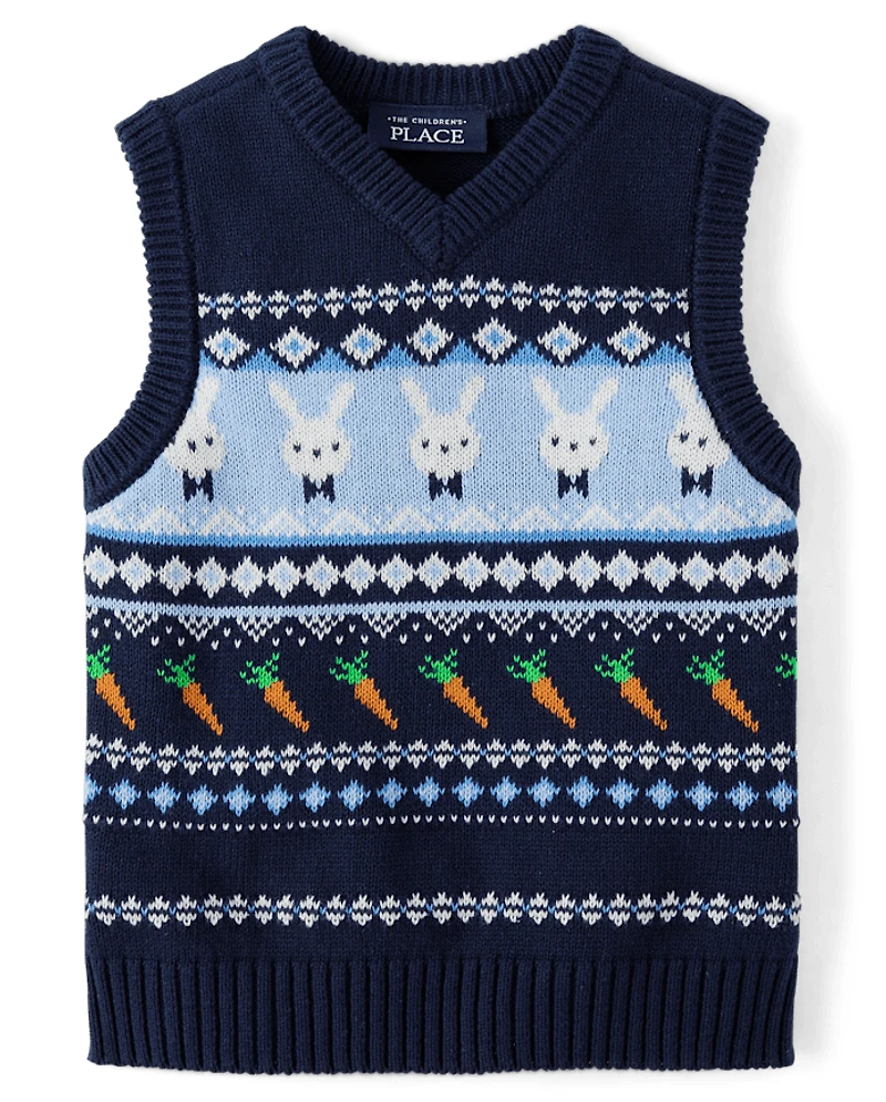 Baby And Toddler Boys Intarsia Bunny Sweater Vest