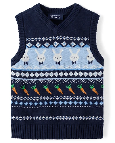 Baby And Toddler Boys Intarsia Bunny Sweater Vest