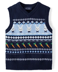 Baby And Toddler Boys Intarsia Bunny Sweater Vest