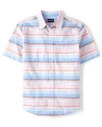 Mens Dad And Me Striped Chambray Button Up Shirt