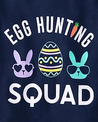 Boys Matching Family Egg Hunting Squad Snug Fit Cotton Pajamas