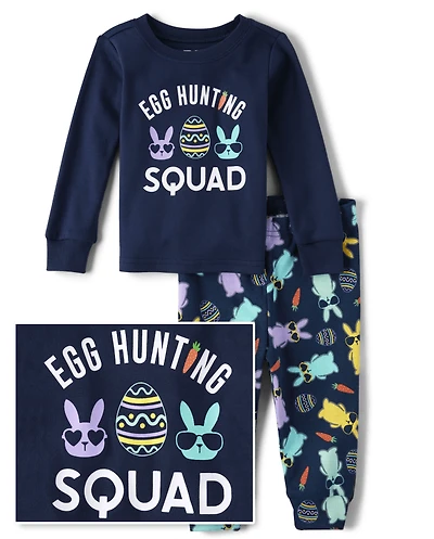 bébé et tout-petit, garçon Famille assorti Egg Hunting Squad Snug Fit coton Pyjama
