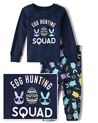 bébé et tout-petit, garçon Famille assorti Egg Hunting Squad Snug Fit coton Pyjama