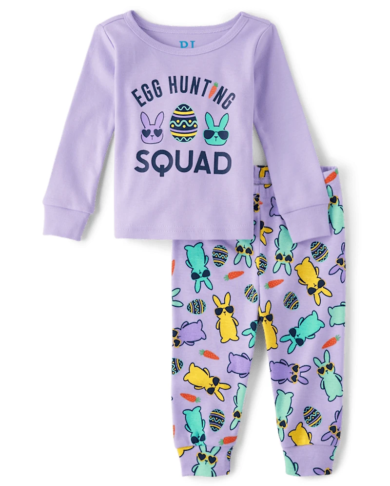 Baby And Toddler Girls Matching Family Egg Hunting Squad Snug Fit Cotton Pajamas