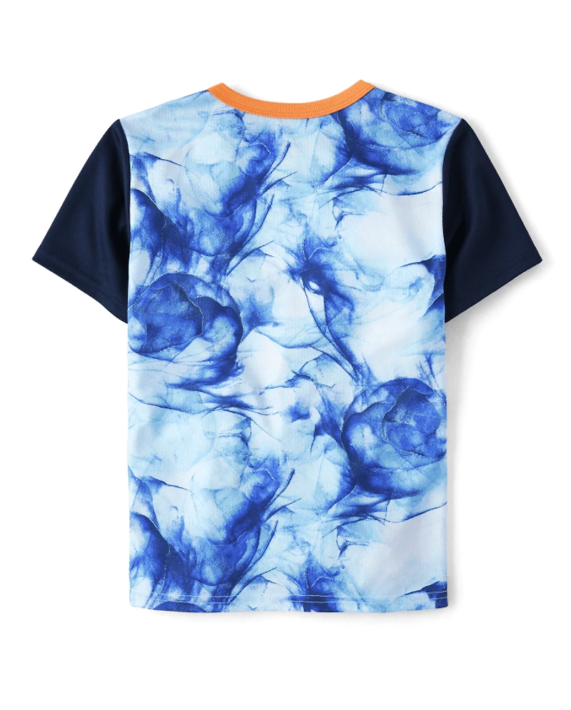 Boys Marble Colorblock Performance Top