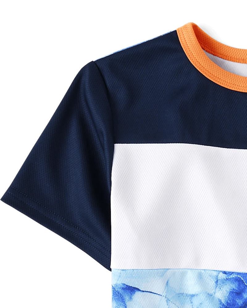 Boys Marble Colorblock Performance Top