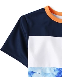 Boys Marble Colorblock Performance Top