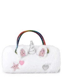 Girls Unicorn Faux Fur Sunglasses Case