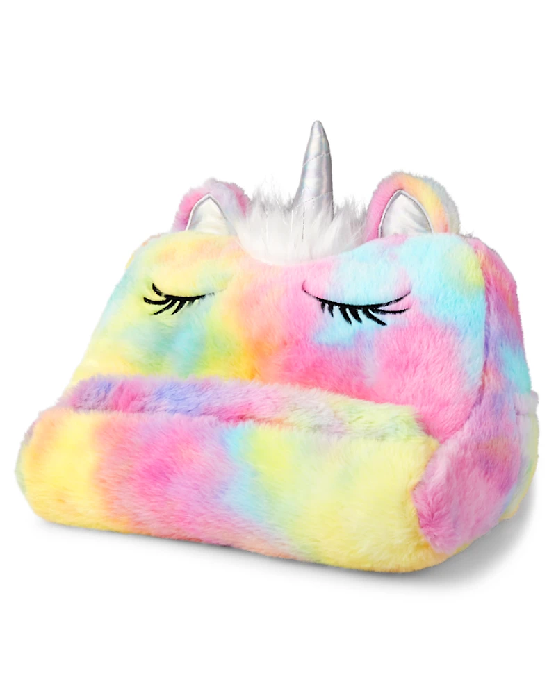 Girls Rainbow Tie Dye Tablet Pillow