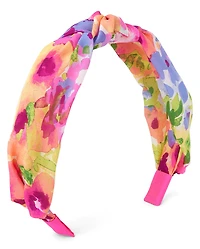 Girls Floral Top Knot Headband
