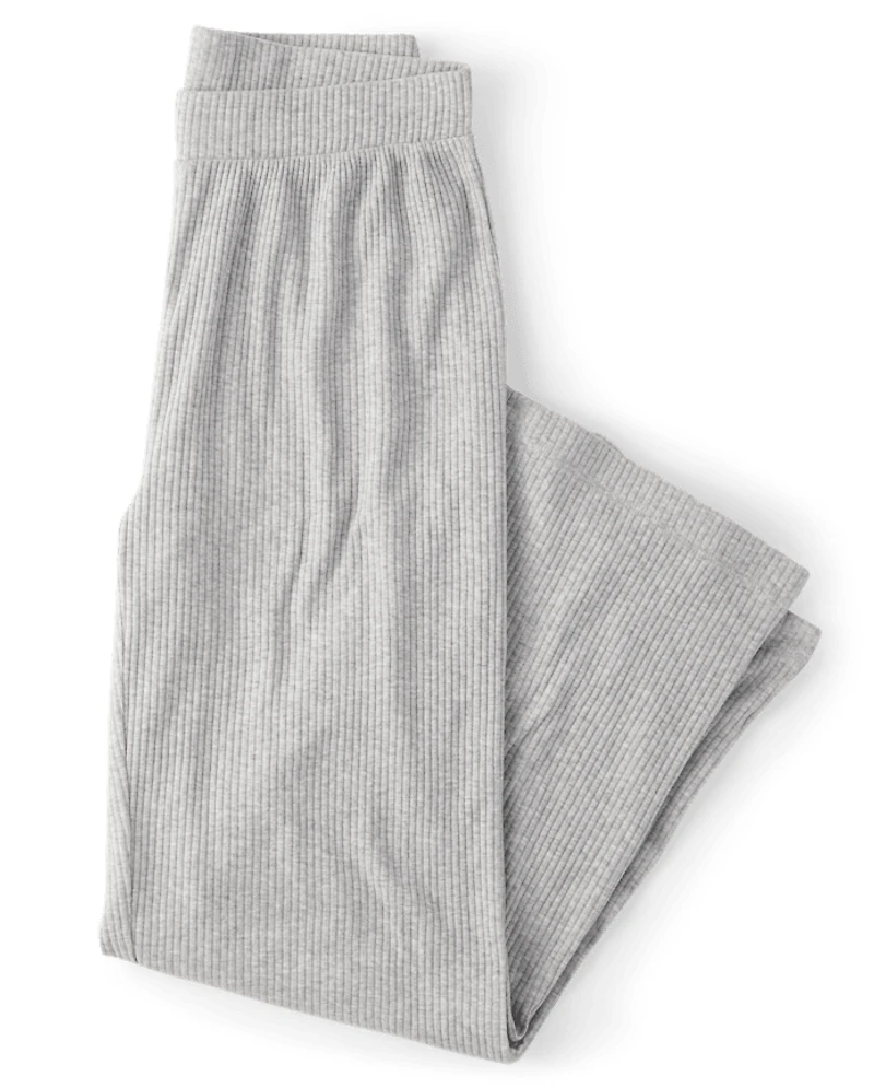Womens Ribbed Ankle Pajama Pants