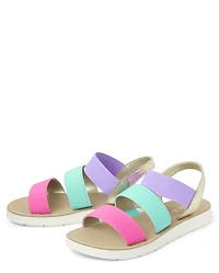 Girls Colorblock Elastic Sandals