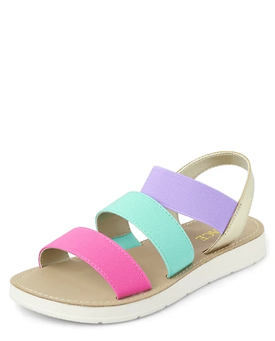 Girls Colorblock Elastic Sandals