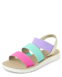 Girls Colorblock Elastic Sandals