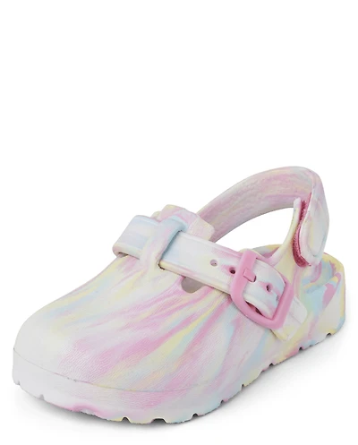 Toddler Girls Rainbow Tie Dye Clogs