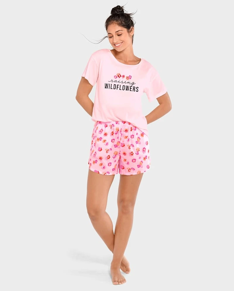 Womens Wildflowers Pajama Shorts