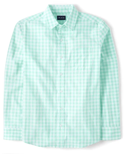 Mens Dad And Me Gingham Poplin Button Up Shirt