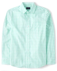 Mens Dad And Me Gingham Poplin Button Up Shirt