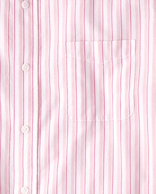 Mens Dad And Me Striped Poplin Button Up Shirt
