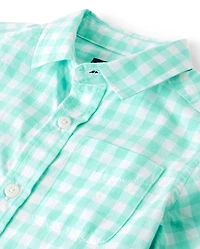 Baby And Toddler Boys Long Sleeve Gingham Poplin Button Up Shirt