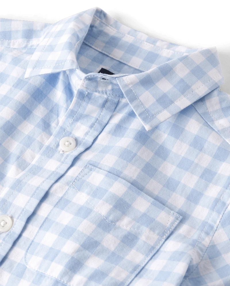 Baby And Toddler Boys Dad Me Gingham Poplin Button Up Shirt
