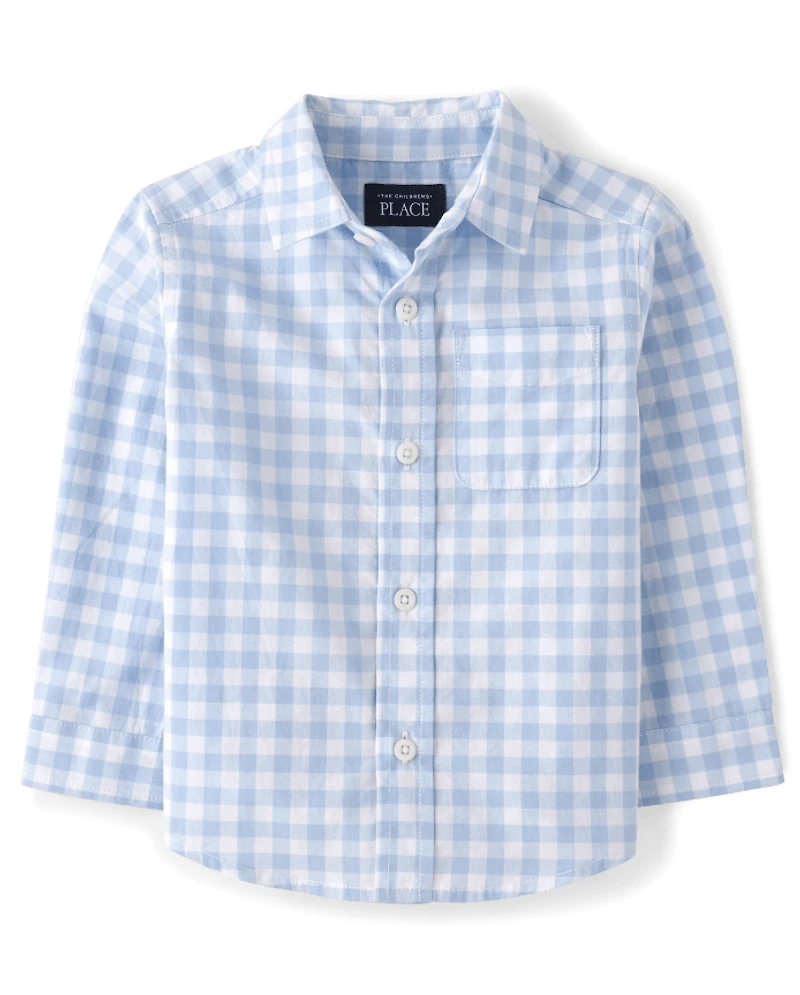 Baby And Toddler Boys Dad Me Gingham Poplin Button Up Shirt
