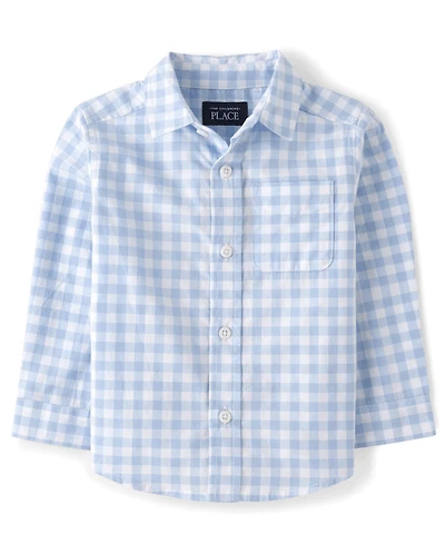 Baby And Toddler Boys Dad Me Gingham Poplin Button Up Shirt