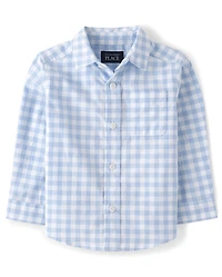 Baby And Toddler Boys Dad Me Gingham Poplin Button Up Shirt