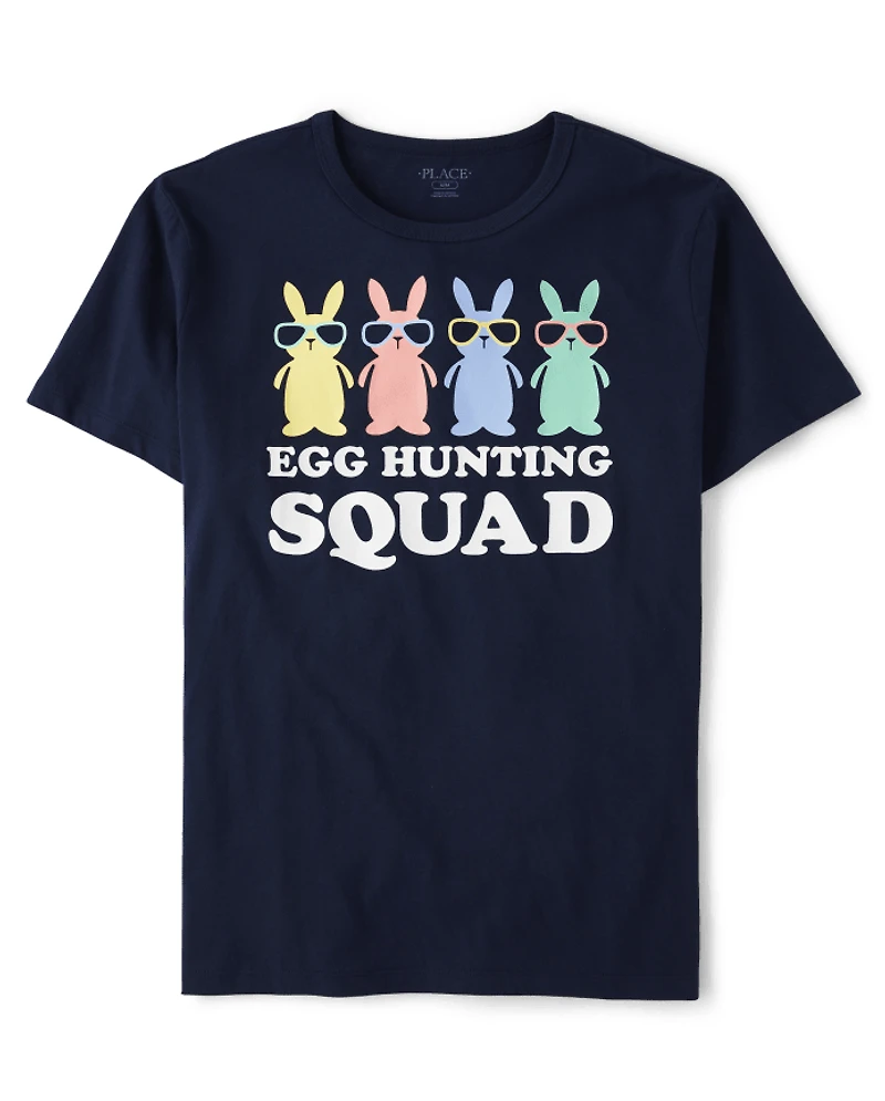 Mens Matching Family Egg Hunting Squad Graphic Tee