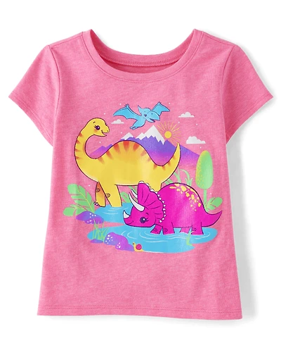 Baby And Toddler Girls Dino Graphic Tee