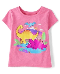 Baby And Toddler Girls Dino Graphic Tee
