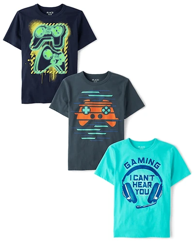 Boys Gaming Graphic Tee 3-Pack