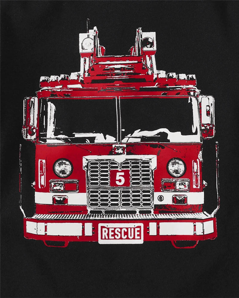 Baby And Toddler Boys Firetruck Graphic Tee