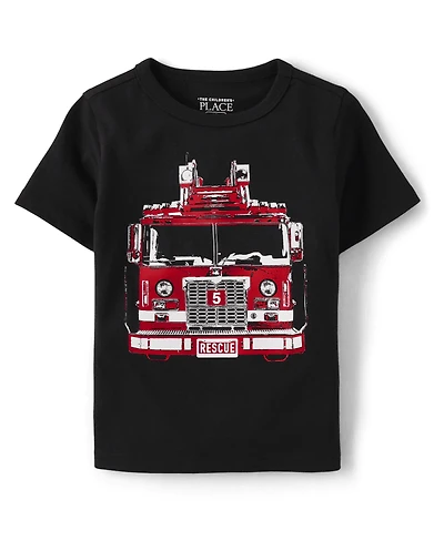 Baby And Toddler Boys Firetruck Graphic Tee