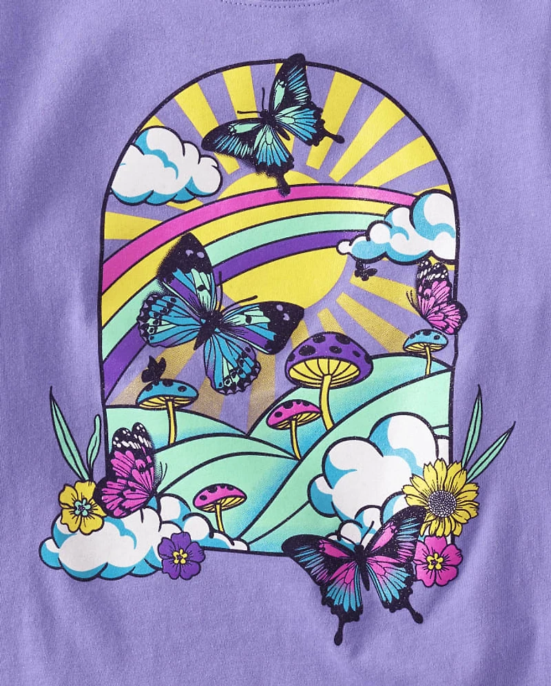 Girls Butterfly Graphic Tee