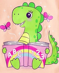 Baby And Toddler Girls Dino Graphic Tee