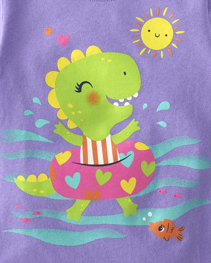 Baby And Toddler Girls Summer Graphic Tee 4-Pack