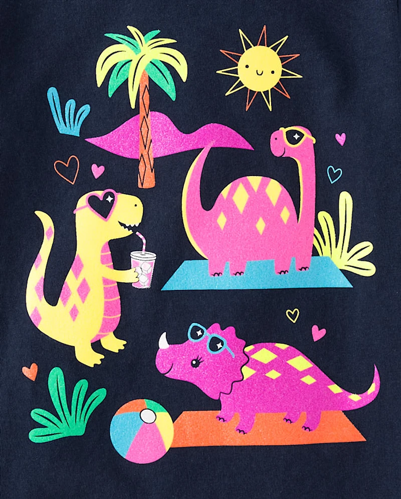 Baby And Toddler Girls Dino Graphic Tee