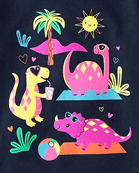 Baby And Toddler Girls Dino Graphic Tee