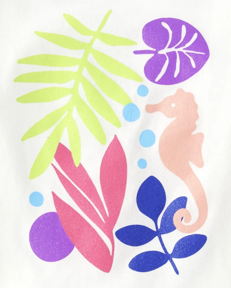 Toddler Girls Tropical Leaf Top 3-Pack