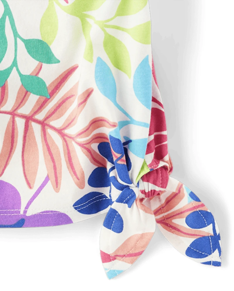 Toddler Girls Tropical Leaf Top 3-Pack