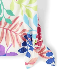 Toddler Girls Tropical Leaf Top 3-Pack