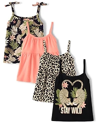 Toddler Girls Leopard Tank Top 4-Pack